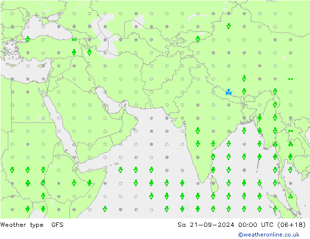 Tipo di precipitazione GFS sab 21.09.2024 00 UTC