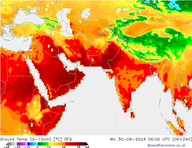 Ground Temp (0-10cm) GFS Po 30.09.2024 06 UTC