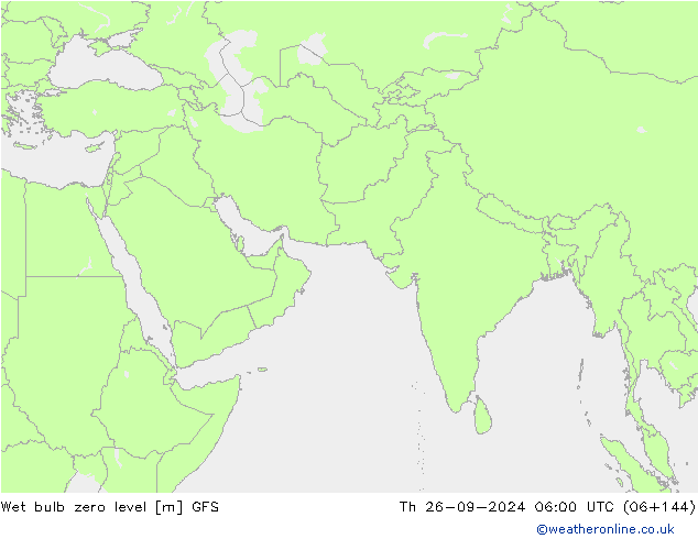 Theta-W Isoterma 0° GFS Qui 26.09.2024 06 UTC