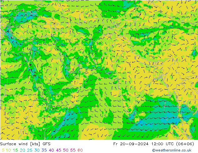 Prec 6h/Wind 10m/950 GFS Fr 20.09.2024 12 UTC