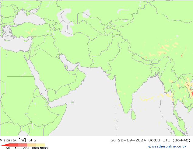 Visibility GFS Su 22.09.2024 06 UTC