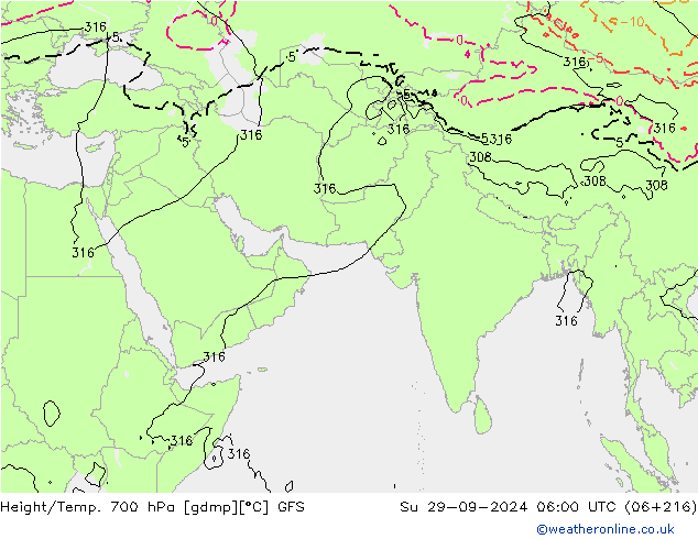 Height/Temp. 700 hPa GFS Su 29.09.2024 06 UTC