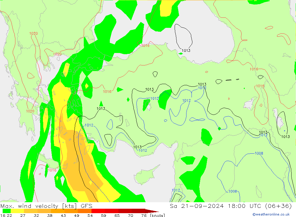 Max. wind velocity GFS  21.09.2024 18 UTC