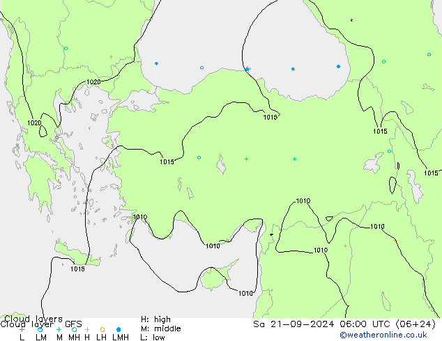 Cloud layer GFS sab 21.09.2024 06 UTC