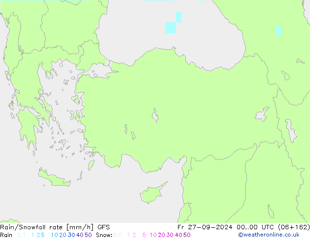 Regen/Schneefallrate GFS Fr 27.09.2024 00 UTC