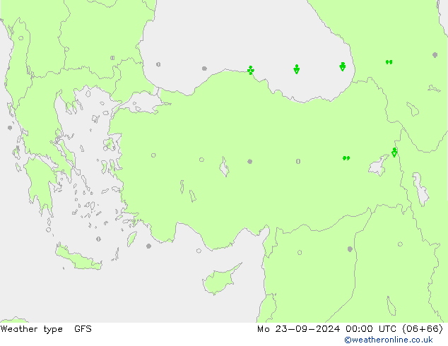 Tipo di precipitazione GFS lun 23.09.2024 00 UTC