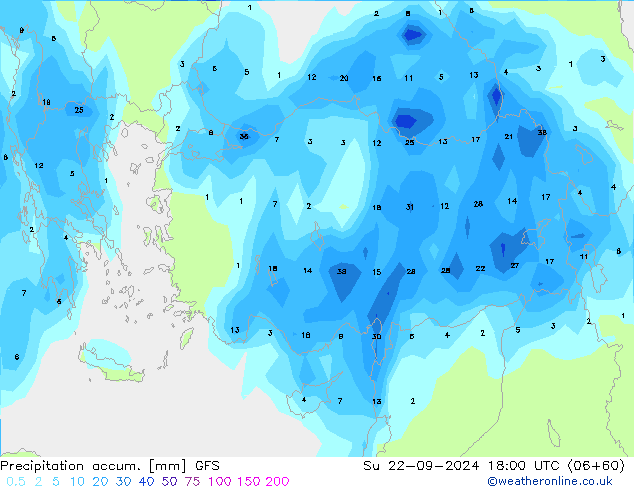 Nied. akkumuliert GFS So 22.09.2024 18 UTC