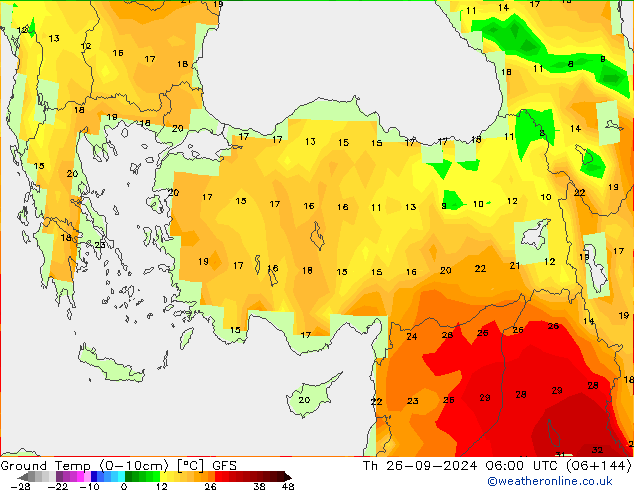 Temperatur 0-10 cm GFS Do 26.09.2024 06 UTC