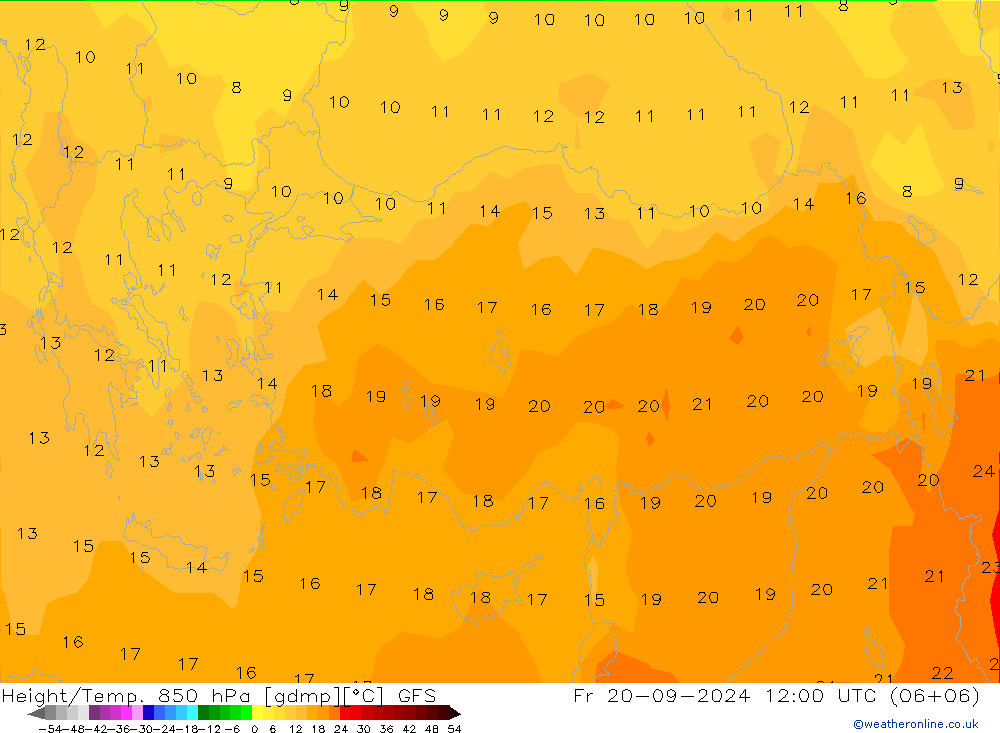 Z500/Rain (+SLP)/Z850 GFS Fr 20.09.2024 12 UTC