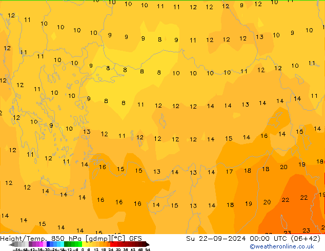 Z500/Rain (+SLP)/Z850 GFS dim 22.09.2024 00 UTC