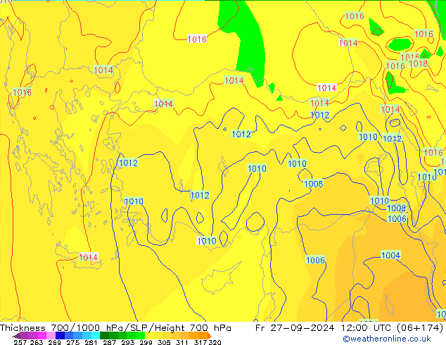 Thck 700-1000 hPa GFS Sex 27.09.2024 12 UTC