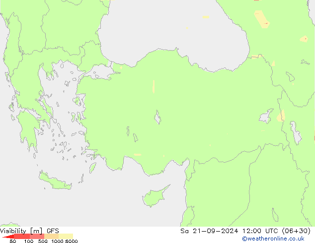 visibilidade GFS Sáb 21.09.2024 12 UTC