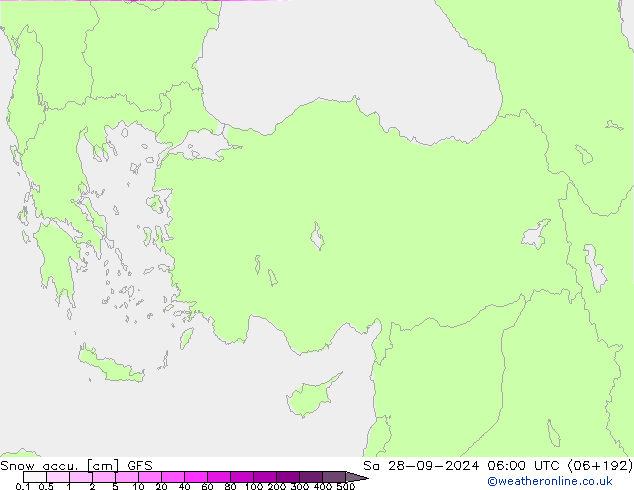 Snow accu. GFS Sa 28.09.2024 06 UTC