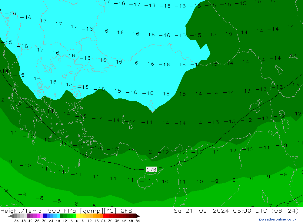 Z500/Rain (+SLP)/Z850 GFS  21.09.2024 06 UTC