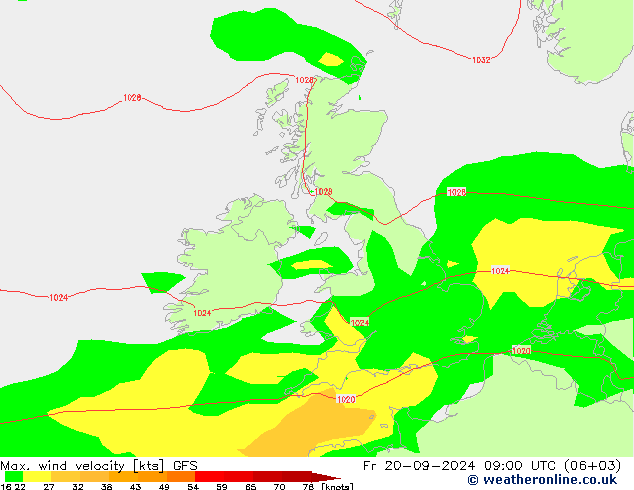 Max. wind velocity GFS Sex 20.09.2024 09 UTC