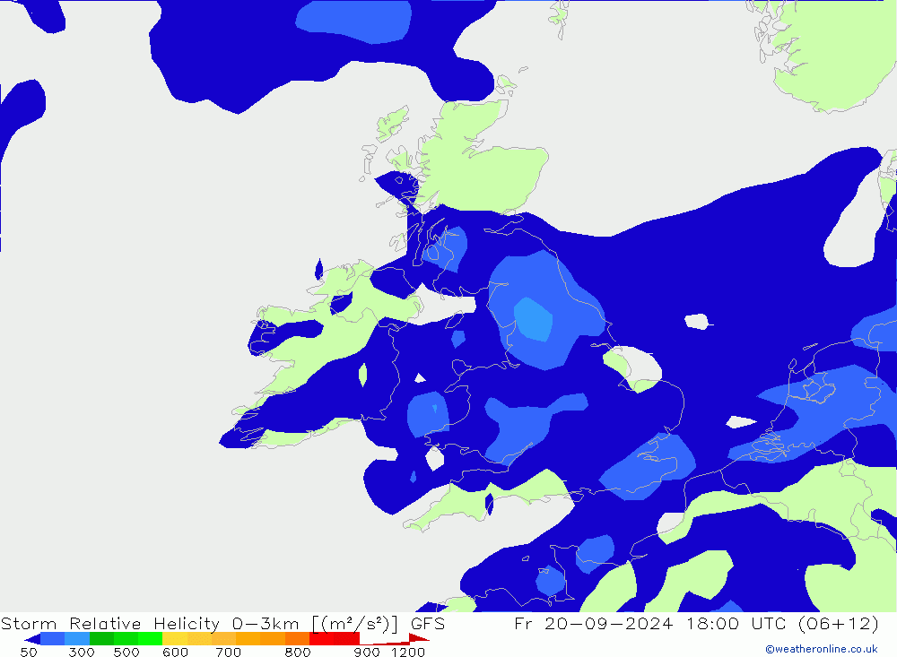 Storm Relative Helicity GFS Fr 20.09.2024 18 UTC