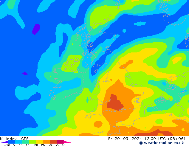 K-Index GFS Fr 20.09.2024 12 UTC