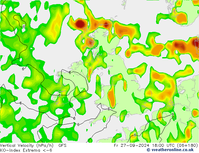 Convection-Index GFS Fr 27.09.2024 18 UTC