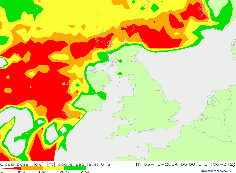 Cloud base (low) GFS Th 03.10.2024 06 UTC