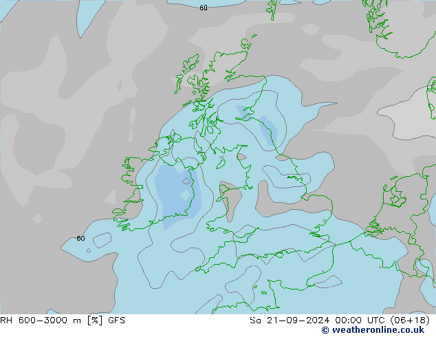 RH 600-3000 m GFS Sáb 21.09.2024 00 UTC