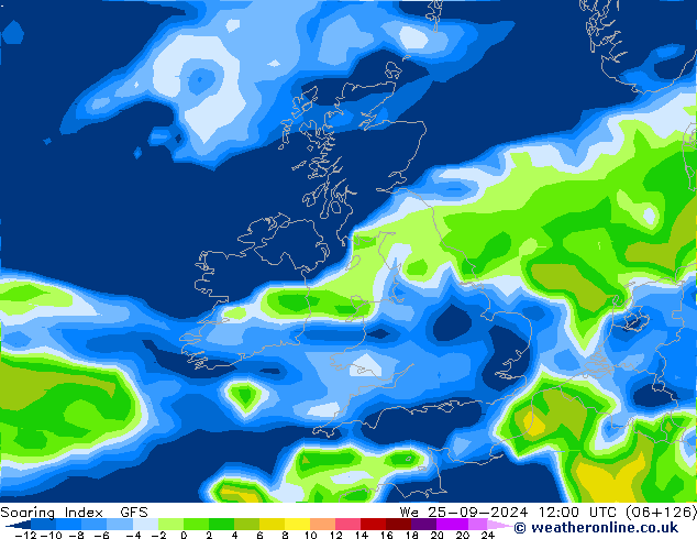 Soaring Index GFS mer 25.09.2024 12 UTC