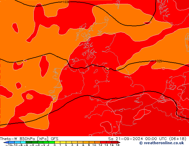 Theta-W 850hPa GFS  21.09.2024 00 UTC