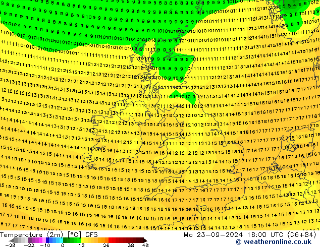 GFS: Pzt 23.09.2024 18 UTC