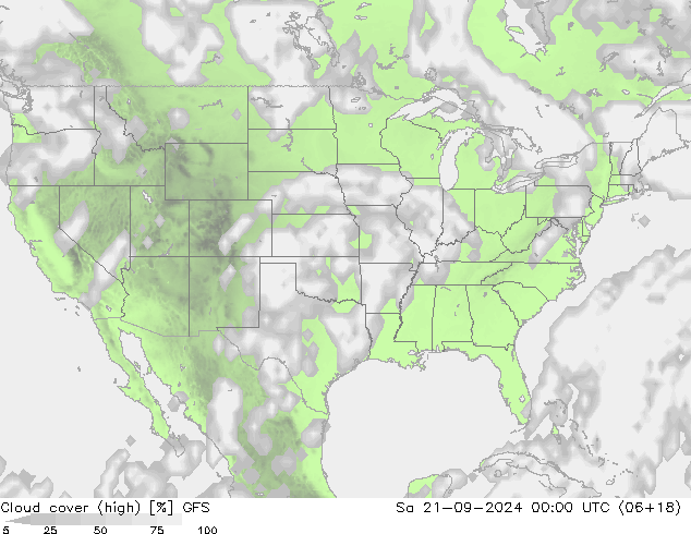 vysoký oblak GFS So 21.09.2024 00 UTC