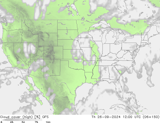 Nubi alte GFS gio 26.09.2024 12 UTC