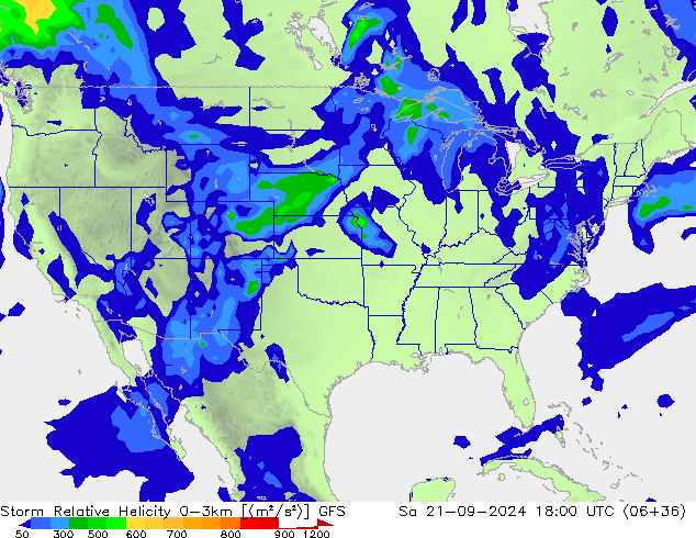 Storm Relative Helicity GFS Сентябрь 2024