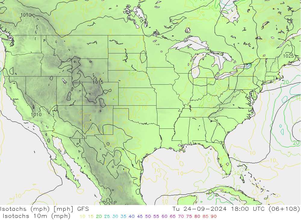 Isotachs (mph) GFS Ter 24.09.2024 18 UTC