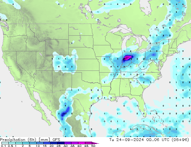 Z500/Rain (+SLP)/Z850 GFS Tu 24.09.2024 06 UTC