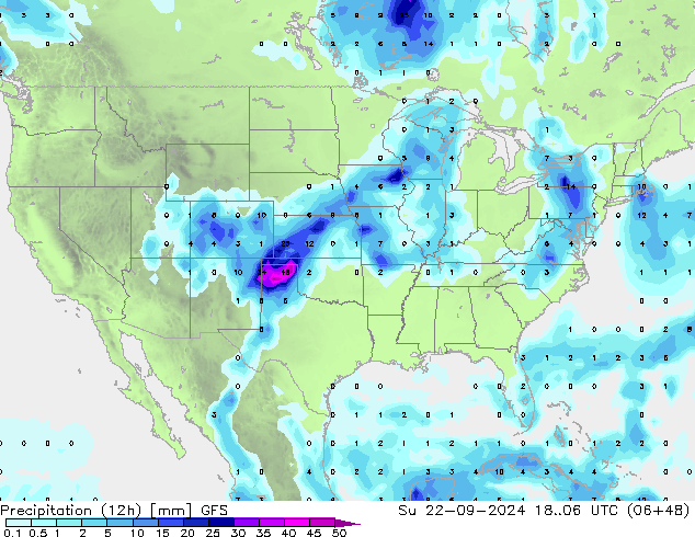 Nied. akkumuliert (12Std) GFS September 2024