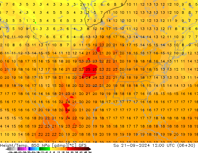 Z500/Rain (+SLP)/Z850 GFS so. 21.09.2024 12 UTC