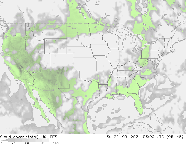 Wolken (gesamt) GFS So 22.09.2024 06 UTC