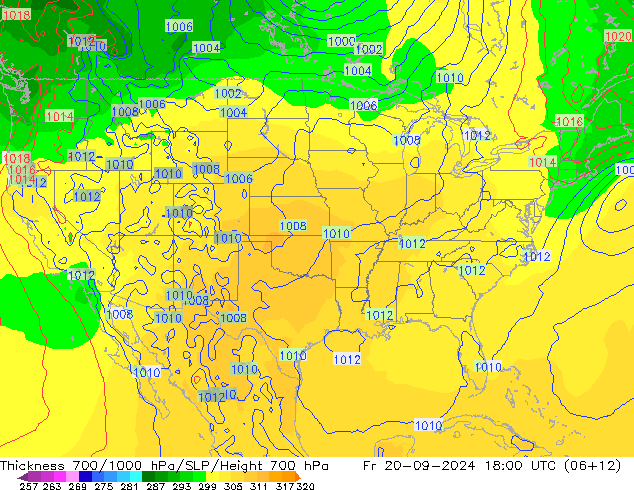 700-1000 hPa Kalınlığı GFS Cu 20.09.2024 18 UTC