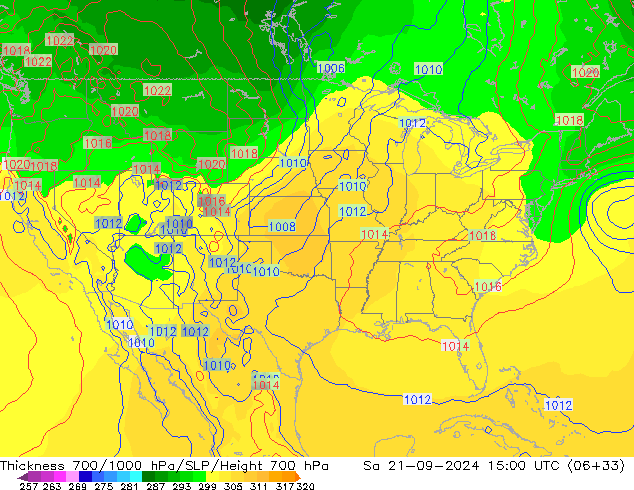 Thck 700-1000 hPa GFS Setembro 2024