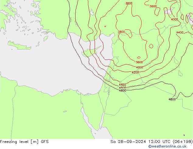 Freezing level GFS sáb 28.09.2024 12 UTC