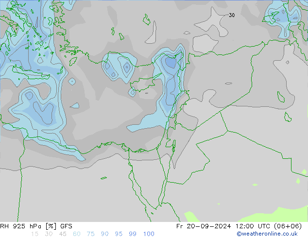 925 hPa Nispi Nem GFS Cu 20.09.2024 12 UTC