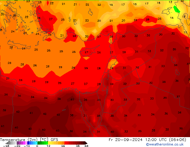 Temperature (2m) GFS September 2024