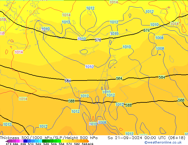 Thck 500-1000hPa GFS Sa 21.09.2024 00 UTC