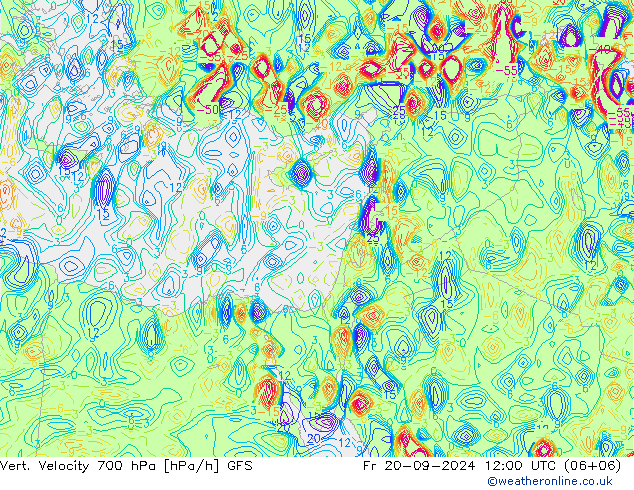 Vert. Velocity 700 hPa GFS ven 20.09.2024 12 UTC