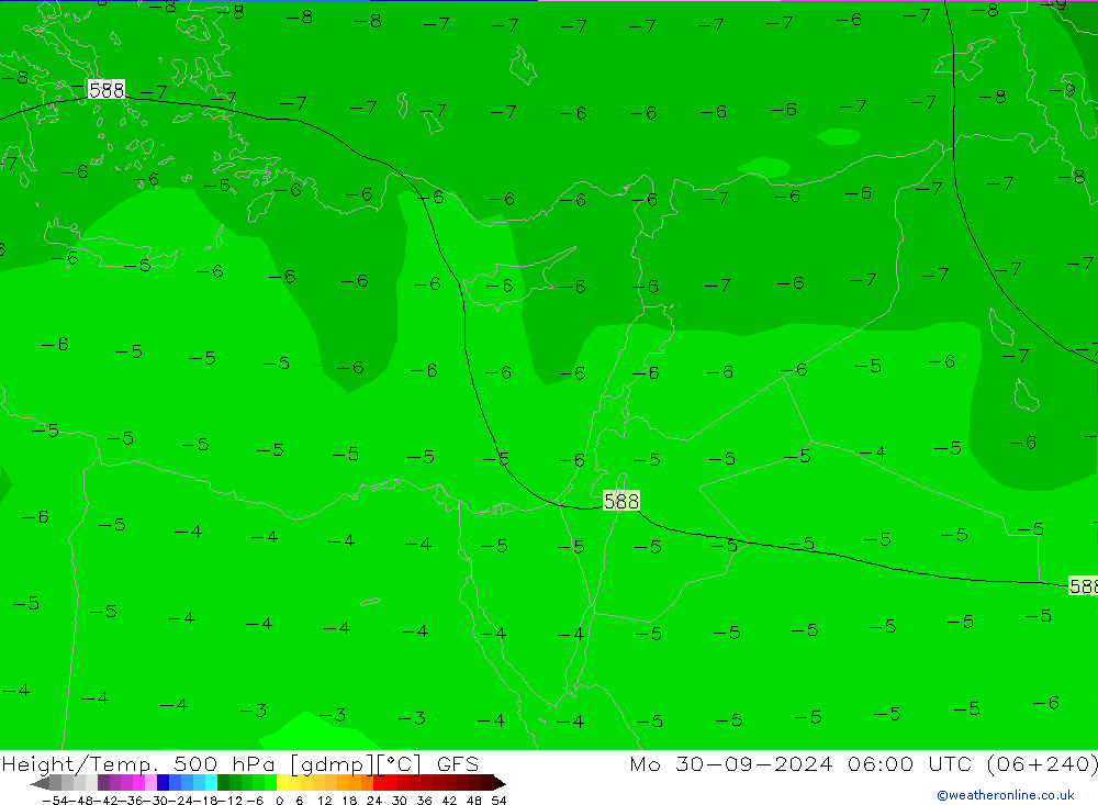 Z500/Rain (+SLP)/Z850 GFS  30.09.2024 06 UTC