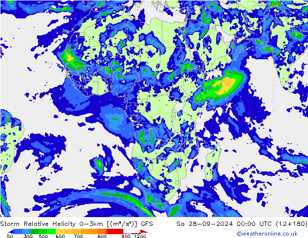 Storm Relative Helicity GFS Eylül 2024