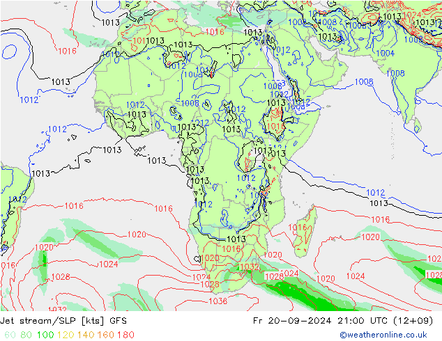 Straalstroom/SLP GFS vr 20.09.2024 21 UTC