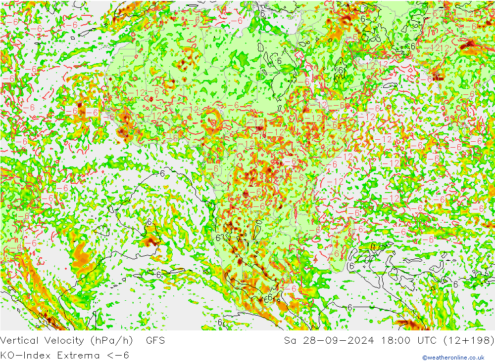 Convection-Index GFS sab 28.09.2024 18 UTC