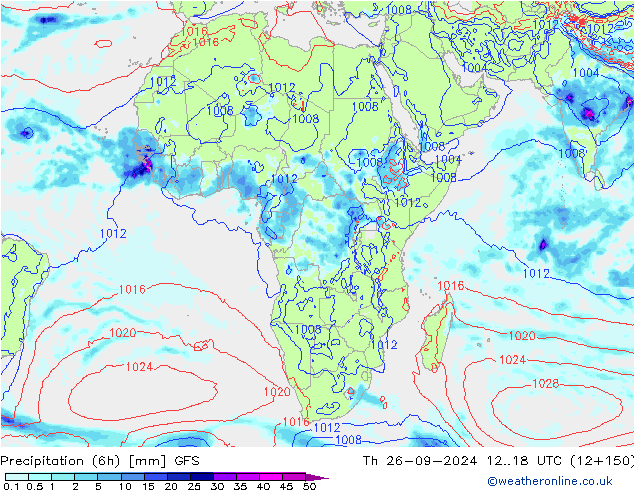 Z500/Rain (+SLP)/Z850 GFS Th 26.09.2024 18 UTC