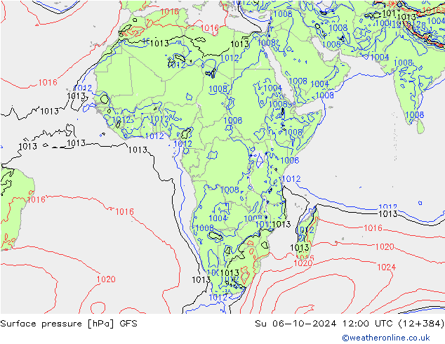 GFS: nie. 06.10.2024 12 UTC