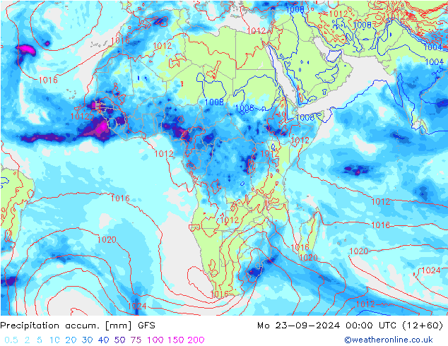 Precipitation accum. GFS Po 23.09.2024 00 UTC