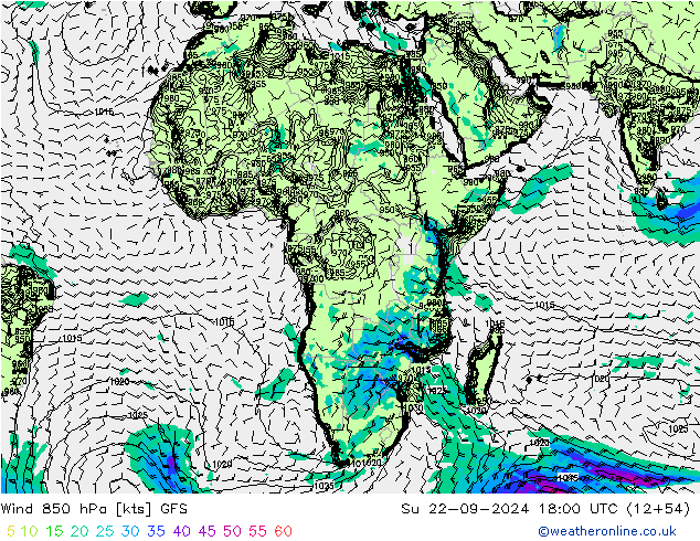 Wind 850 hPa GFS Ne 22.09.2024 18 UTC